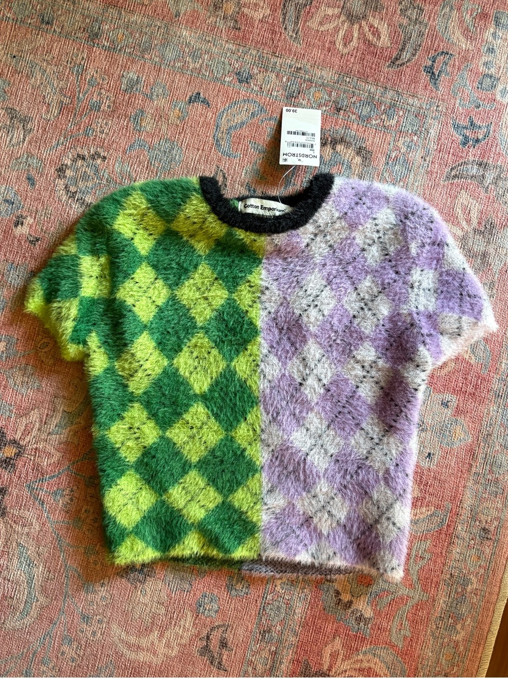 Cotton Emporium Kids' Geo Print Crewneck Sweater Argyle